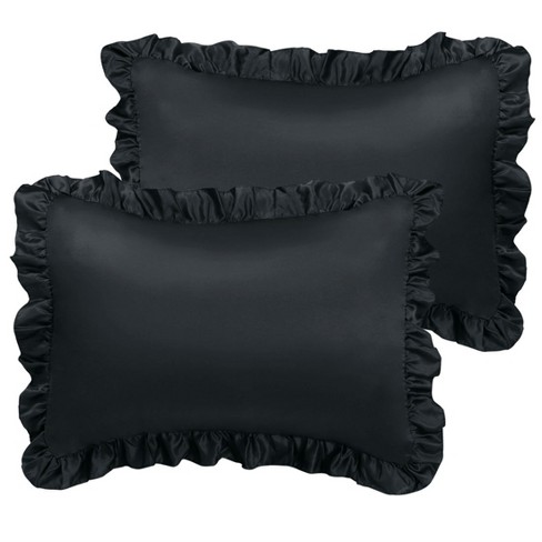 PiccoCasa Satin Oxford Envelope Closure Ruffle Trim Pillowcases 2 Pcs - image 1 of 4