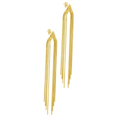Adornia 14k Gold Plated Multi-Strand Slinky Drop Earrings