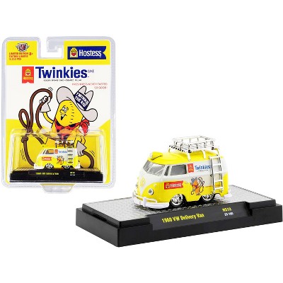 1960 Volkswagen Delivery Van w/Ladder & Roof Rack White & Yellow "Twinkies" Ltd Ed 8250pcs 1/64 Diecast Model Car by M2 Machines