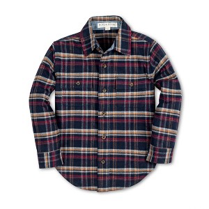 Hope & Henry Boys' Long Sleeve Flannel Button Down Shirt with Double Flap Pockets, Infant, 18-24 Months - 1 of 4