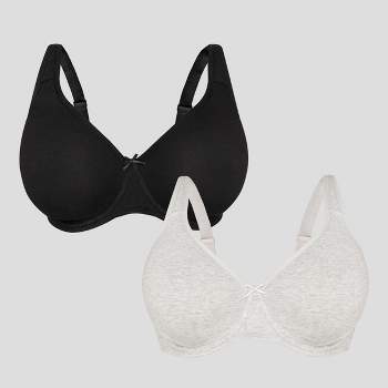 Paramour By Felina  Topaz Breathable Contour Bra 2-pack (black White  2-pack, 34b) : Target