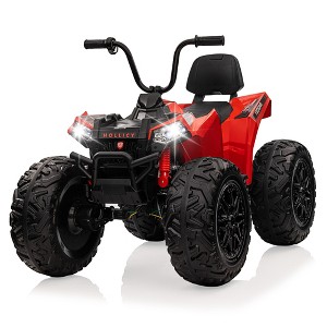 Coucheta 24V Kids ATV Quad, 2-Seater 4WD Ride-On w/ 4x100W Motor, Dual 7AH Battery, Throttle Control, EVA Tires & Metal Suspension, LED Lights &Music - 1 of 4