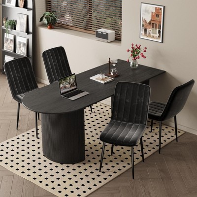 NicBex Dining Chairs Set of 4,Kitchen Chairs with Upholstered Cushion Seat and Metal Legs for Dining Room,Living Room,Kitchen