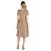 24seven Comfort Apparel Maternity Midi Dress with Short Sleeve and Pocket Detail - 3 of 4