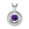 Black Bow Jewelry Rhodium Plated Sterling Silver, Diamond & Gemstone Pendant, 10mm - 4 of 4