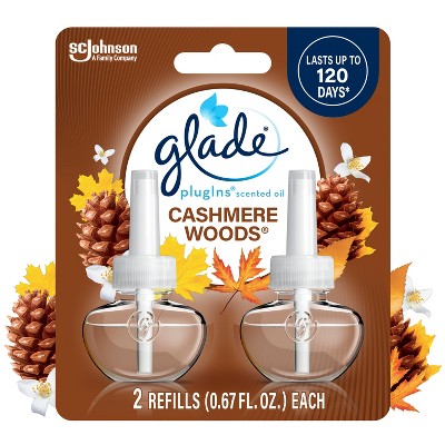 Glade PlugIns Scented Oil Air Freshener  Refills - Cashmere Woods - 1.34oz/2pk