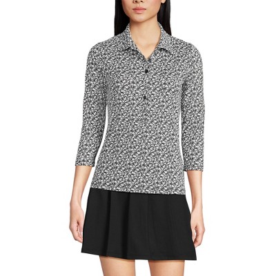 Lands' End Women's 3/4 Sleeve Active Polo Shirt