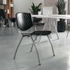 Flash Furniture 4 Pack HERCULES Series 880 lb. Capacity Black Plastic Stack Chair with Titanium Gray Powder Coated Frame - 2 of 4