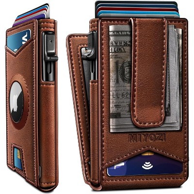 Paaaawaters Airtag Wallet for Men,with Money Clip Gift Boxed,Slim Front Pocket Wallet RFID Blocking Metal Case