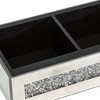 HomeRoots Set Of Two Silver Mirrored Glass Three Section Jewelry Organizers With Faux Crystals - 4 of 4