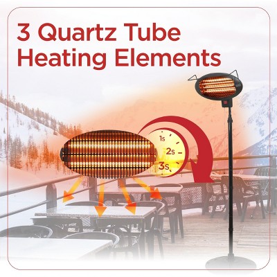 BLACK+DECKER Black Electric Patio Heater with Adjustable Tilt