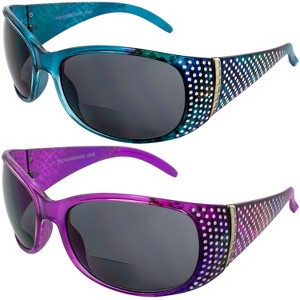 2 Pairs of Global Vision Eyewear Galaxy Women's Motorcycle Glasses with +2.5 Bifocal Smoke, Smoke Lenses - 1 of 4