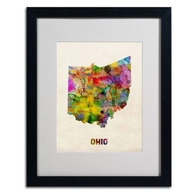 Trademark Fine Art -Michael Tompsett 'Ohio Map' Matted Framed Art