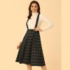 INSPIRE CHIC Women's Vintage Plaid A-Line Tartan Suspender Midi Skirt - 4 of 4