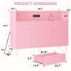 6-Drawer Dresser for Bedroom with LED Lights & Charging Station, Wood Storage Chest with Steel Frame for Entryway, Closet, Living Room, Hallway - 2 of 4