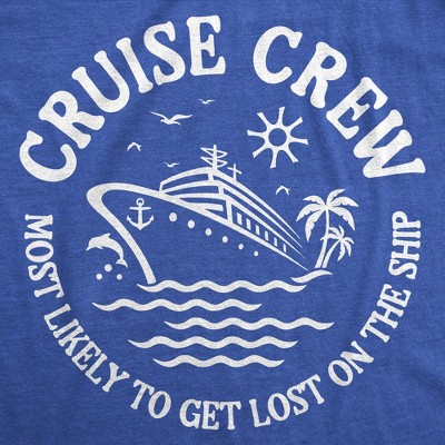 Мужские футболки Crazy Dog T-Shirts, Inc. Mens Funny T Shirts Cruise Crew Most Likely to Get Lost On The Ship Sarcastic Graphic Novelty Tee for Men - Crazy Dog Men's T Shirt For Summer XL — фото 2
