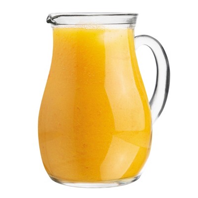 Amici Home Roxy Glass Serving Pitcher with Handle & Spout - 34 Oz Clear Drinkware Jug for Water, Juice, Milk, Tea, or Cocktails - Italian Made