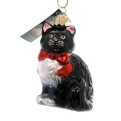 Old World Christmas 3.5" Tuxedo Kitty Black Cat Regal  -  Tree Ornaments
