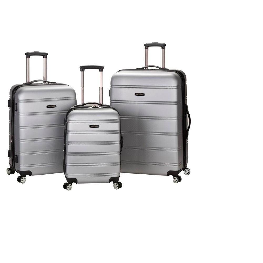 UPC 675478160176 product image for Rockland Melbourne 3pc Expandable ABS Spinner Luggage Set - Silver | upcitemdb.com