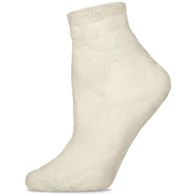 Memoi Women's Lattice CBD Infused Eucalyptus Scent Low Cut Socks