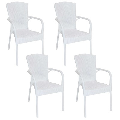 Sunnydaze Faux Wood Design Plastic All-Weather Commercial-Grade Segesta Indoor/Outdoor Patio Dining Chair