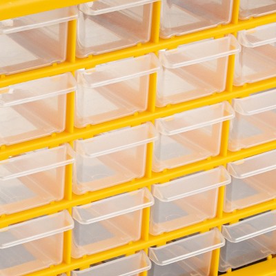 Yellow and Black 30-Drawer Plastic Small Parts Organizer