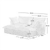 Slipcovered Sectional Sofa, 2 Seater Sofa with Removable Cover, Sofa with Convertible Ottoman, Corduroy Fabric Sectional Sofas-Cuddlewood - 4 of 4