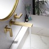 BWE Two-Handle Wall Mounted Bathroom Faucet in Brushed Gold - 2 of 4