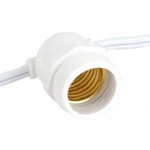 Novelty Lights Edison Outdoor String Lights with 50 In-Line Sockets White Wire 100 Feet - 1 of 4