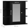 vidaXL Bathroom Mirror Cabinet with Storage Compartments, Contemporary-Style, Durable MDF and Glass Construction - 2 of 4