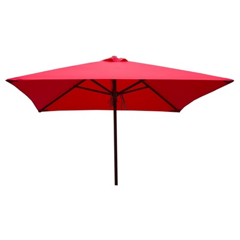 Classic Wood 6 5 Square Patio Umbrella Red Parasol Target