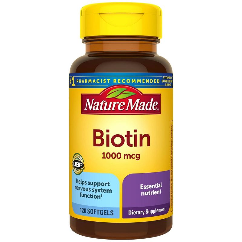 Nature Made Biotin 1000 mcg Softgels - 120ct, 1 of 9