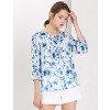 Allegra K Women's Floral Bow Tie Neck Vintage 3/4 Sleeve Blouse - 4 of 4
