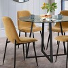 5-Piece Small Round Glass Dining Table Set For 4, Home Kitchen Round Table with 4 Upholstered Armless Chairs for Apartment, Dining Room-Maison Boucle - 3 of 4