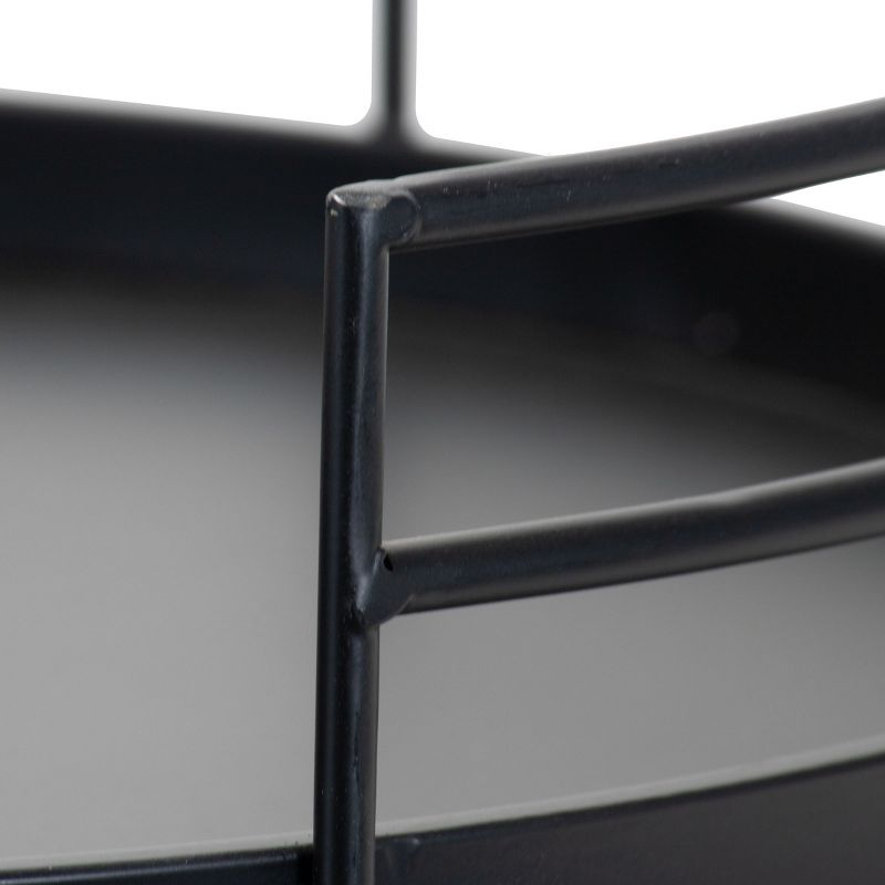 Modern Matte Black 16 x 15.25 inch Round Metal Decorative Tray - Foreside Home & Garden, 3 of 9