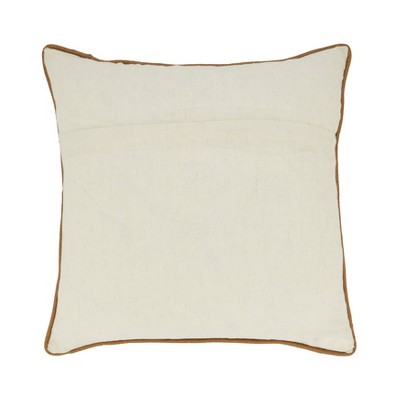 Beige Cotton Embroidered Bumble Bee Euro Throw Pillow