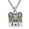 Black Bow Jewelry Antiqued Stainless Steel CZ Birthstone Angel Ash Holder Necklace 18 In - 2 of 4