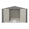 NicBex 10*8ft Modern Outdoor Storage Shed with Lockable Doors Weatherproof Galvanized Metal Garden Shed for Garden, Lawn, Patio, Gray - 3 of 4