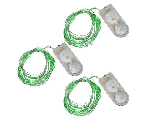 6.3' 3ct Lumabase Green LED Submersible Mini String Lights