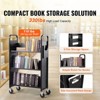 VEVOR Book Cart, 330 lbs Library Cart, 31.1" x 15.2" x 49.2" Rolling Book Cart, Single Sided V-Shaped Sloped Shelves with 4-Inch Lockable Wheels - 3 of 4