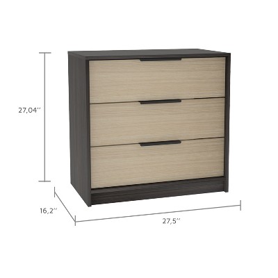 NicBex 3 Single Drawers Dresser,Minimalist Dressers with Wooden Wide top,Chest of Dressers for Bedroom,Living Room ,Entryway,Hallway,Multicolor