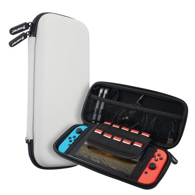 Insten Carrying Case with 10 Game Card Holder Slots for Nintendo Switch & OLED Model, Controllers and Accessories, Portable Travel Cover, Gray