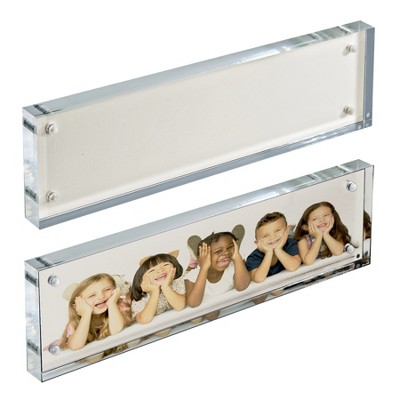Azar Displays Acrylic Block Frame with Metal Back Plate, 2-Pack