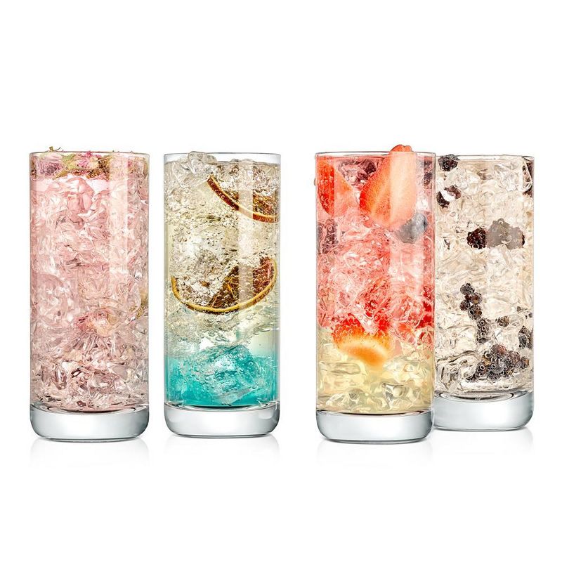 NutriChef 4 Pcs. of Highball Drinking Glass - Heavy Base and Tall Glass Tumbler for Water, Wine, Beer, Cocktails, Whiskey, Juice, Bars, Mixed Drinks, 2 of 4
