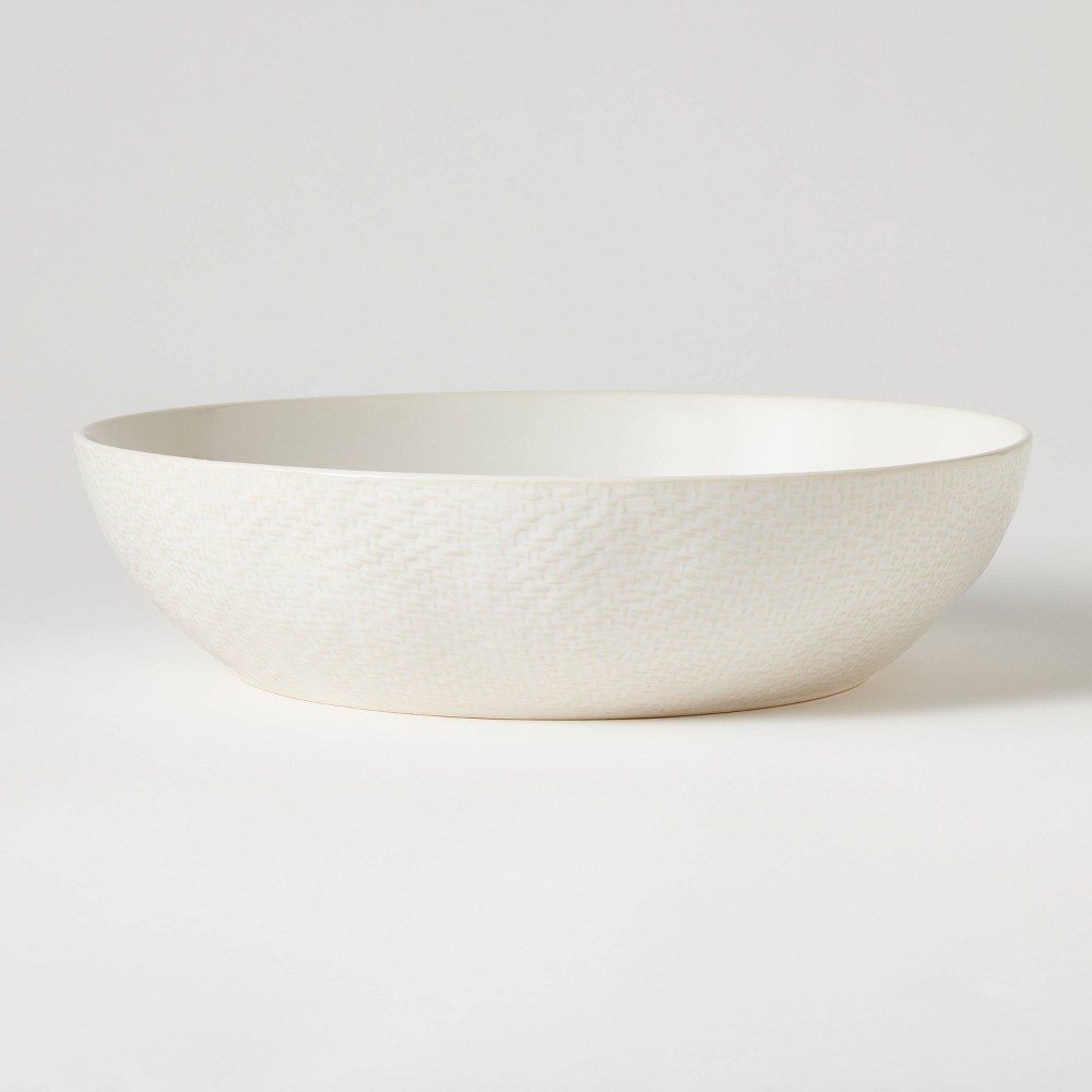 Stoneware Ceramic Round Serving Bowl Cream - Threshold™ designed with Studio McGee: Large Scratch-Resistant Stoneware