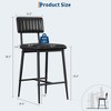 Garvee Bar Stools Set of 2, Tall Bar Chairs with Thick Cushion & Thickened Metal Legs, Upholstered Counter Height Bar Stools w/ Backrest and Footrest - 2 of 4