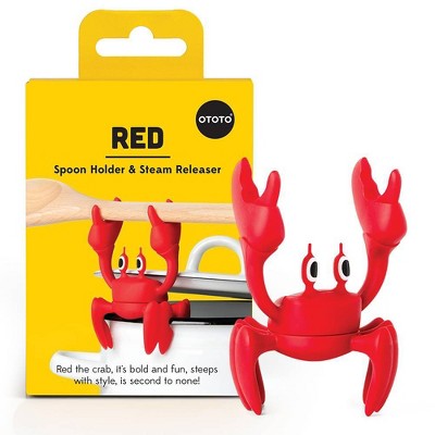 Ototo Holiday Gift Silicone Red Crab Spoon Rest Steam Releaser