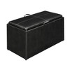 Sheridan Storage Bench w/2 Side Ottomans Black - Breighton Home: Reversible Tray, Entryway Seating, Faux Leather - 2 of 4