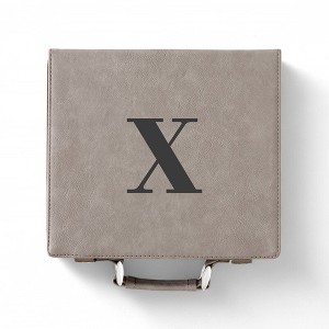 Personalization Mall Grey Leatherette Poker Chip Set - 1 of 2