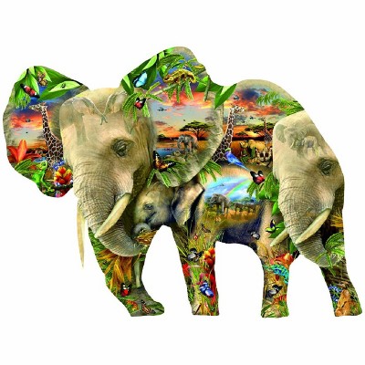 Sunsout Ele-Phantastic 1000 pc Special Shape  Jigsaw Puzzle 95436